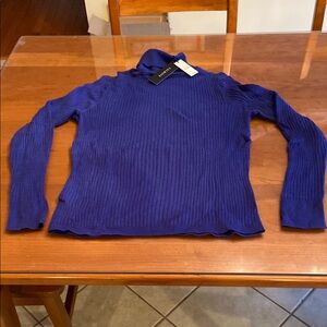 Talbots Royal Blue Ribbed Turtleneck Sweater